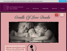 Tablet Screenshot of cradleoflovedoula.com
